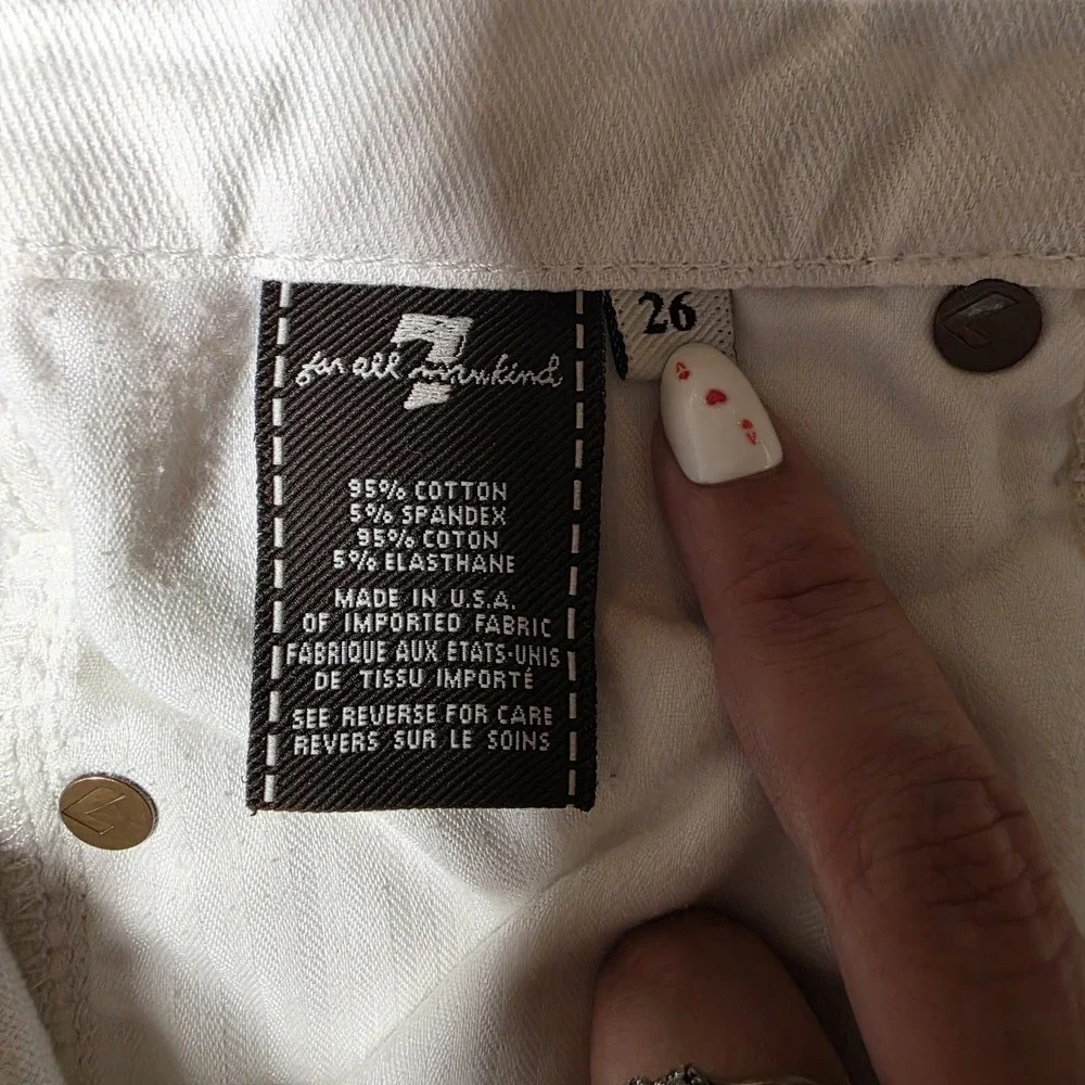 7 For All Mankind A Pocket Flare‎ Jeans White LowRise Size 26 Y2k